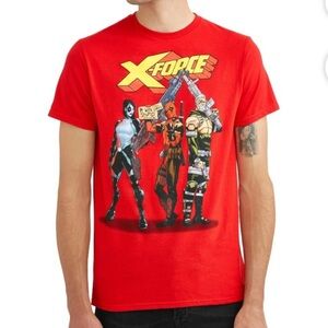 Marvel Men's X Force TRIO Group Shot Graphics Tee Shirt Red Yellow Size 3X